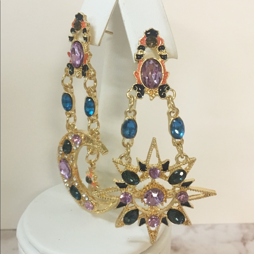 Gypsy Spirit Sun and Moon Dangle Earring - Picture 3 of 3
